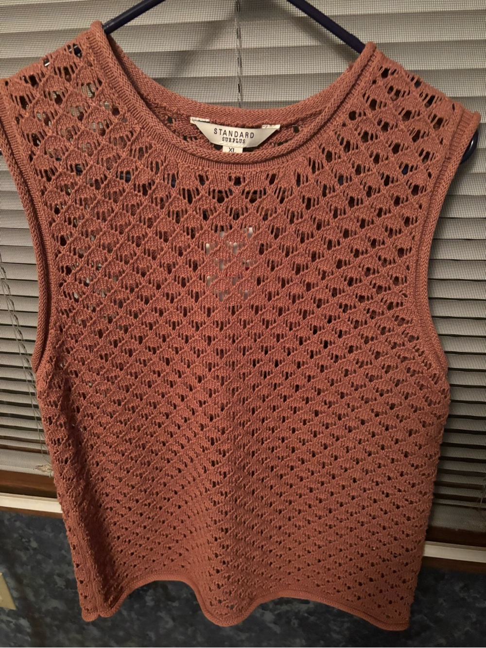 Crocheted Sleeveless Top - Rust